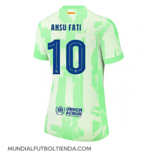 Camiseta Barcelona Ansu Fati #10 Tercera Equipación Replica 2024-25 para mujer mangas cortas